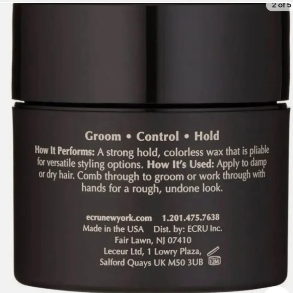 NIB ECRU New York Mens Grooming Styling Hold Dry Wax